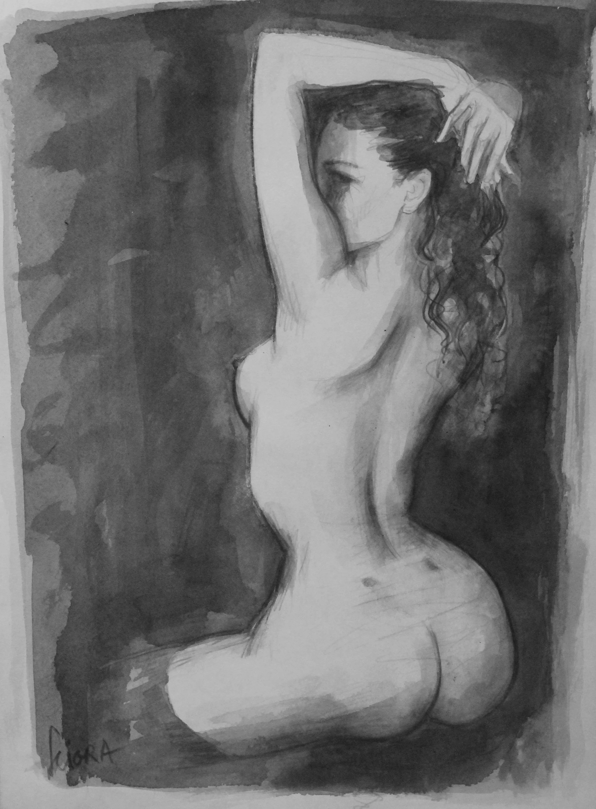 Daniel Sciora, the artist.
Mixed media.Pensil, ink, guash on paper.USD $300 per piece