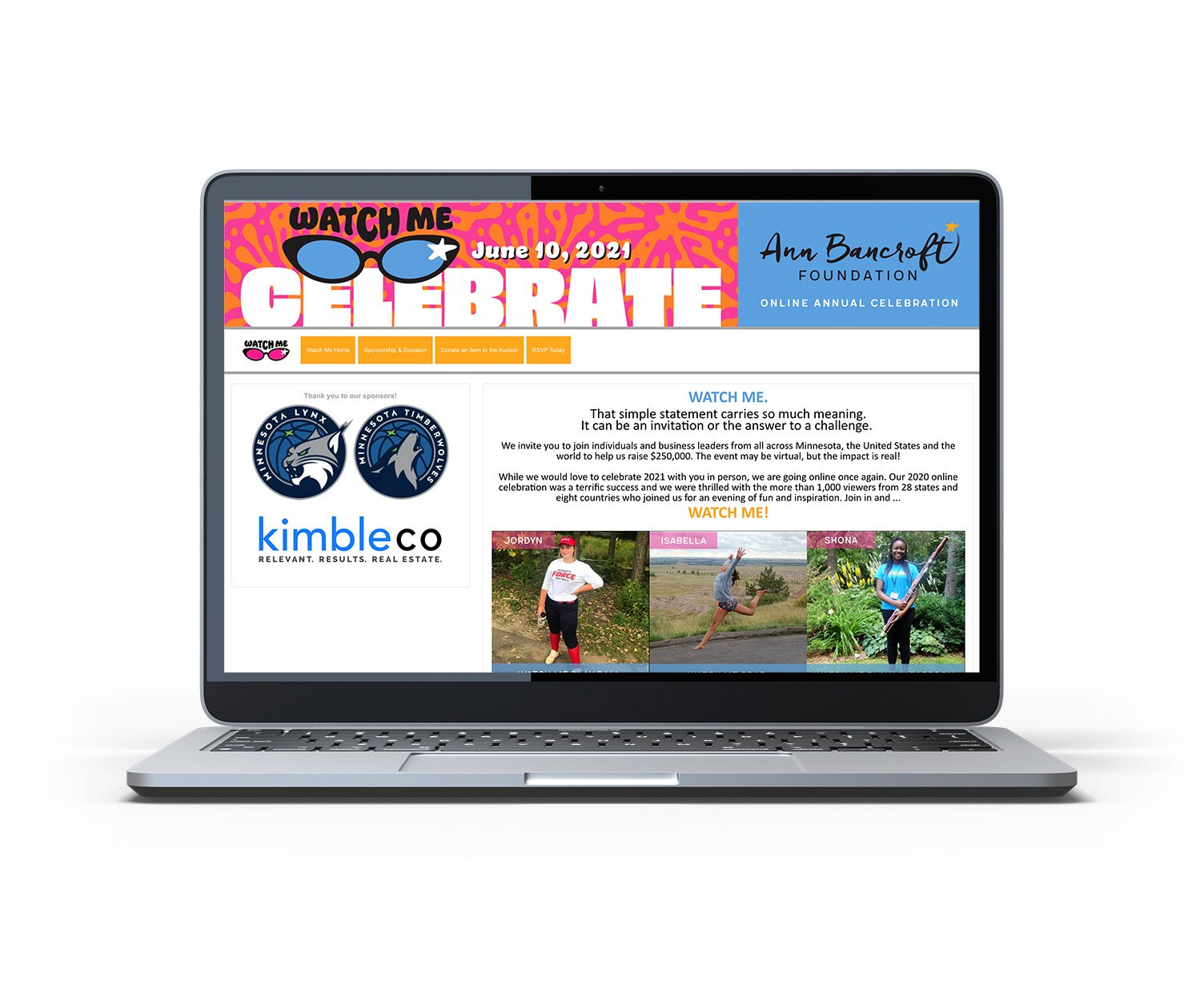 Web site banner for ABF 2021 Annual Celebration Event Site