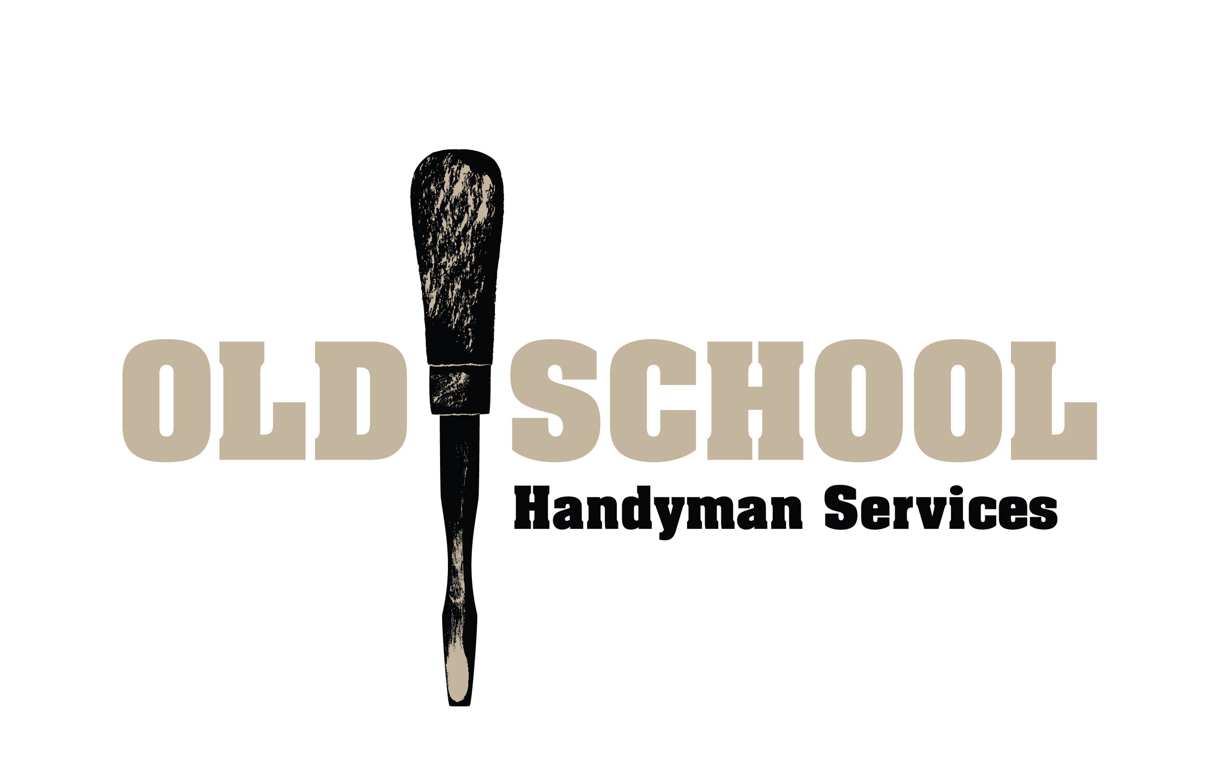 Old School Handyman Services 2color logo with screwdriver