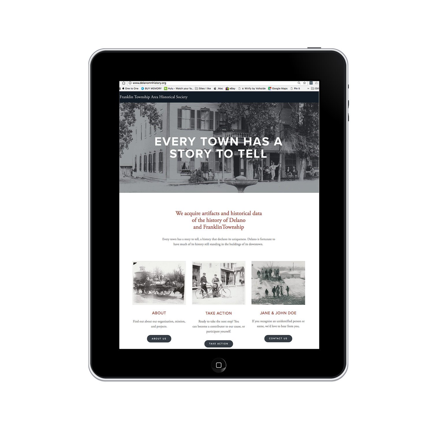 Delano Historical Society, Landing Page