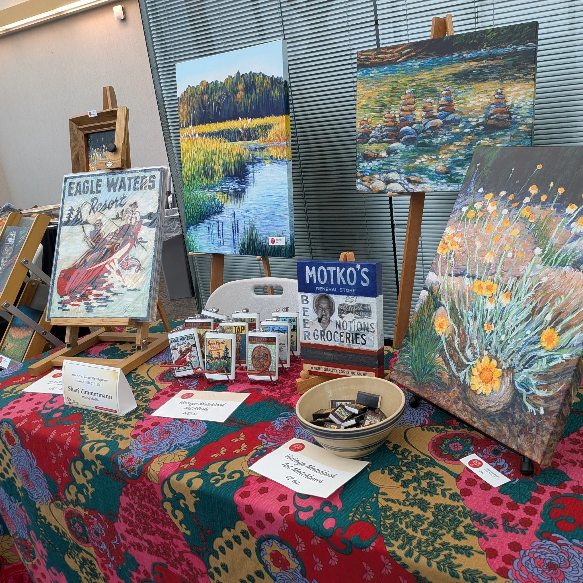 Had a great time at the St. Cloud Blazing Summer Art Crawl this past Friday! It was definitely a blazing hot day, but thanks to the Central Minnesota Arts Board, I had a cool and welcoming space in the atrium of Falcon National Bank to share my work.