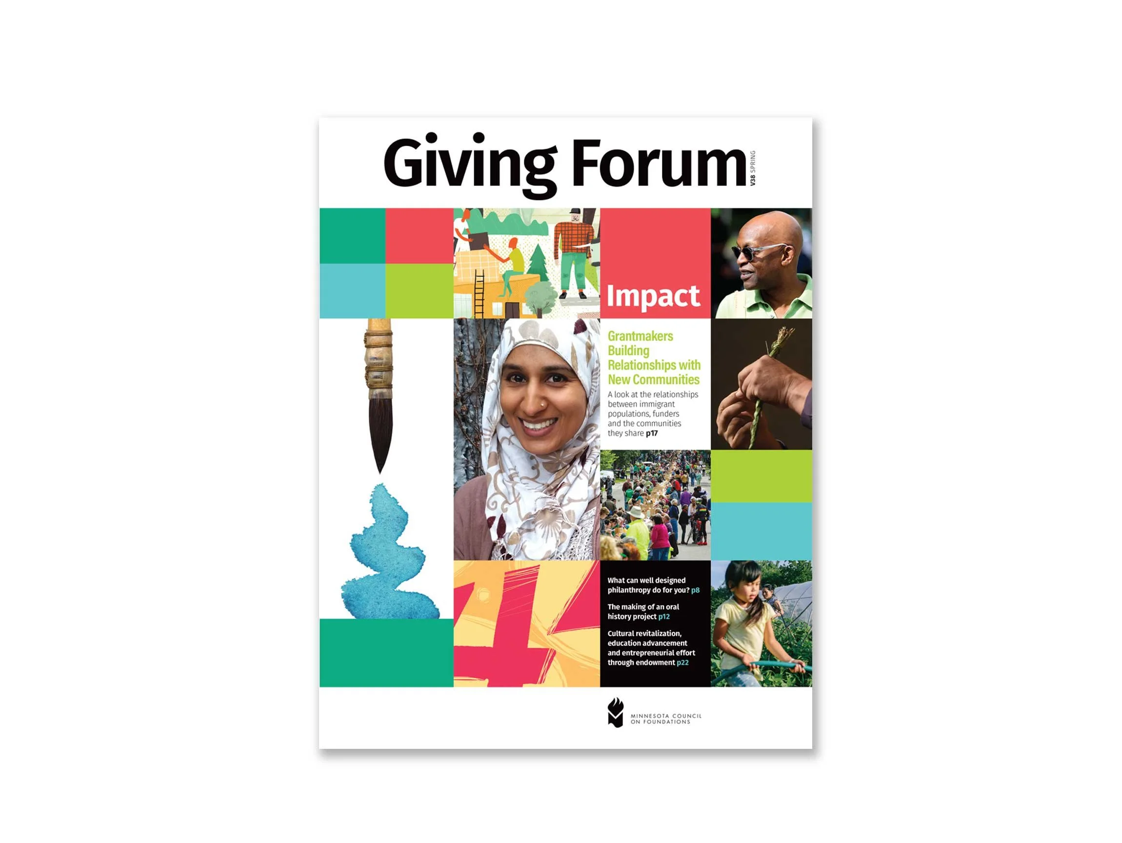 Giving Forum member magazine for the Minnesota Council on Foundation