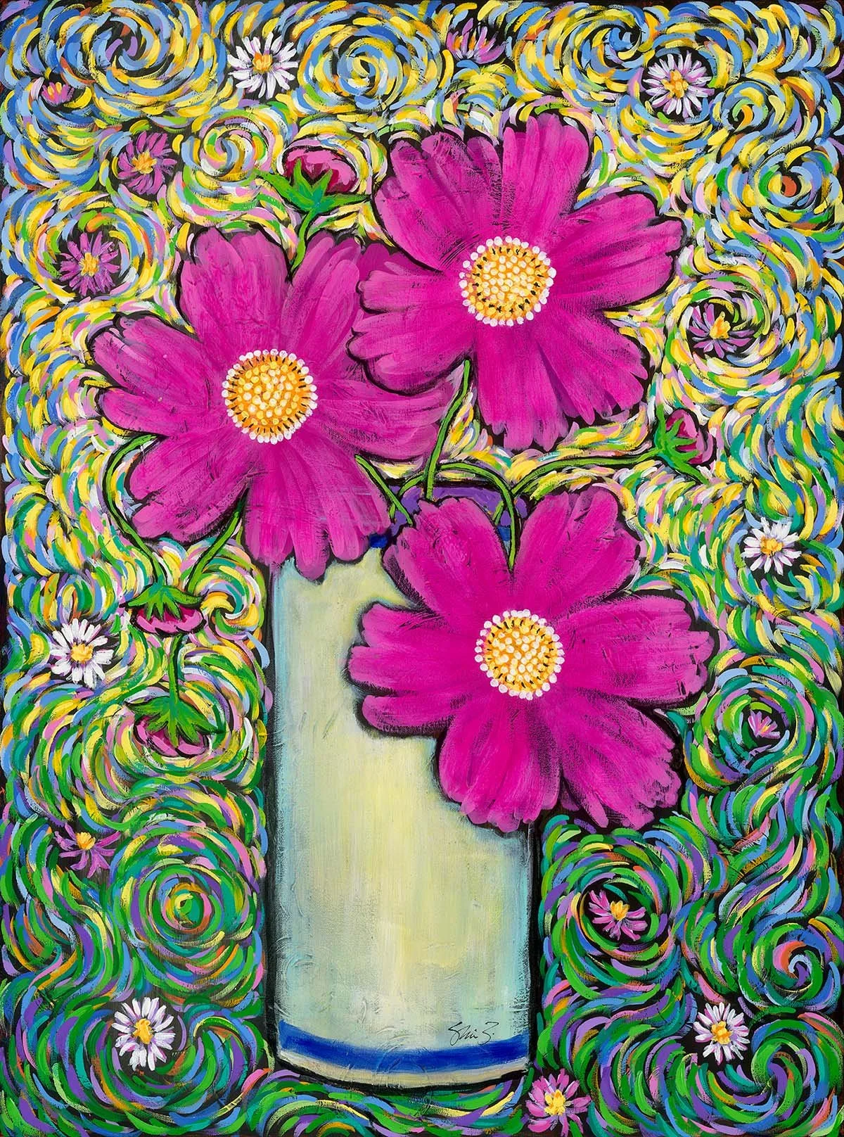 Joyful Cosmos | Acrylic | 2025 | 30" x 40" x 1.5" | Sold