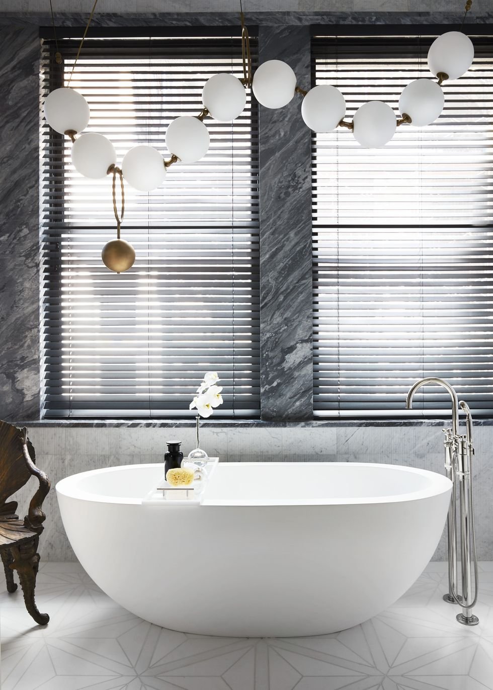 A contemporary bathroom design by Robert Passal. Photographs by Steven Kent Johnson.