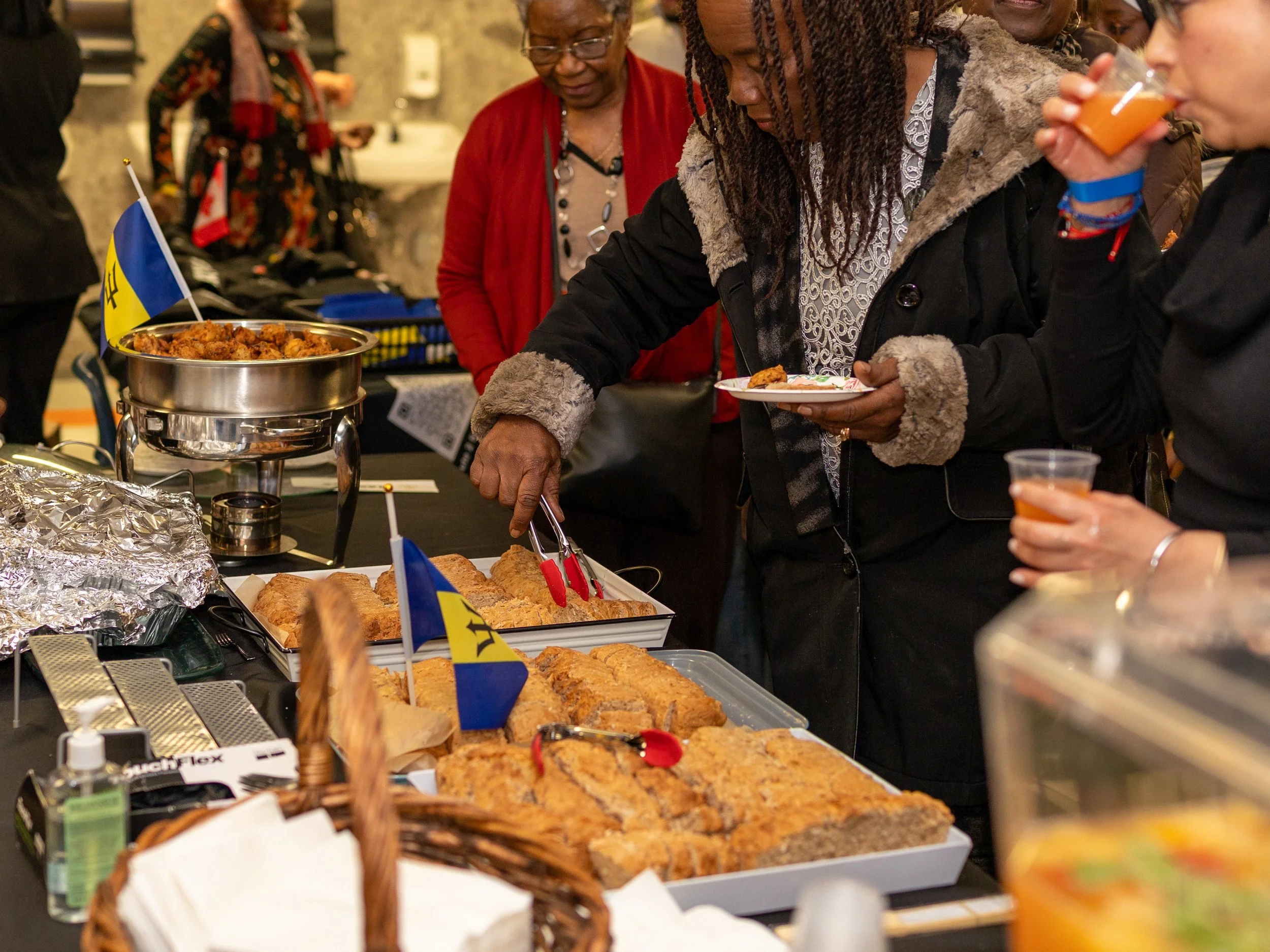 Food served at reception following Breaking Barriers: The Story of Gloria Baylis event
