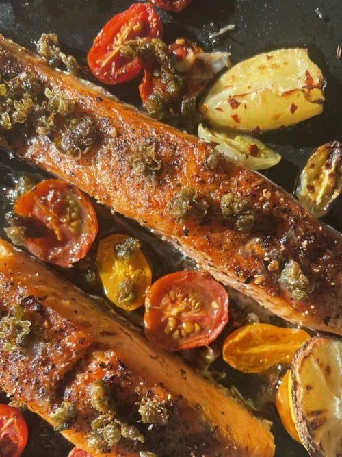 Brown Butter Salmon with Crispy Capers — ZAYNAB ISSA