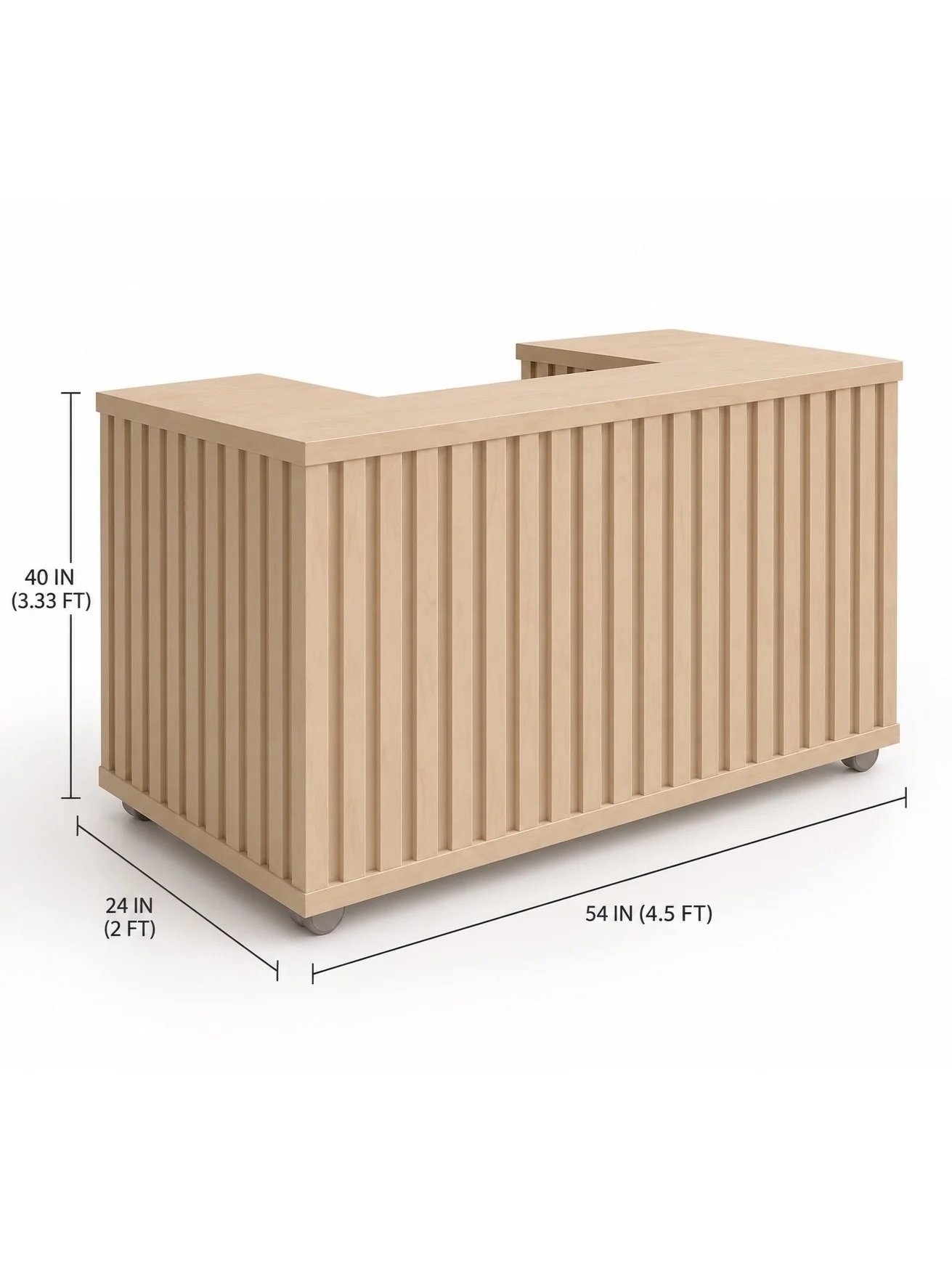 Collapsible Slatted Bar with U-Shaped Top