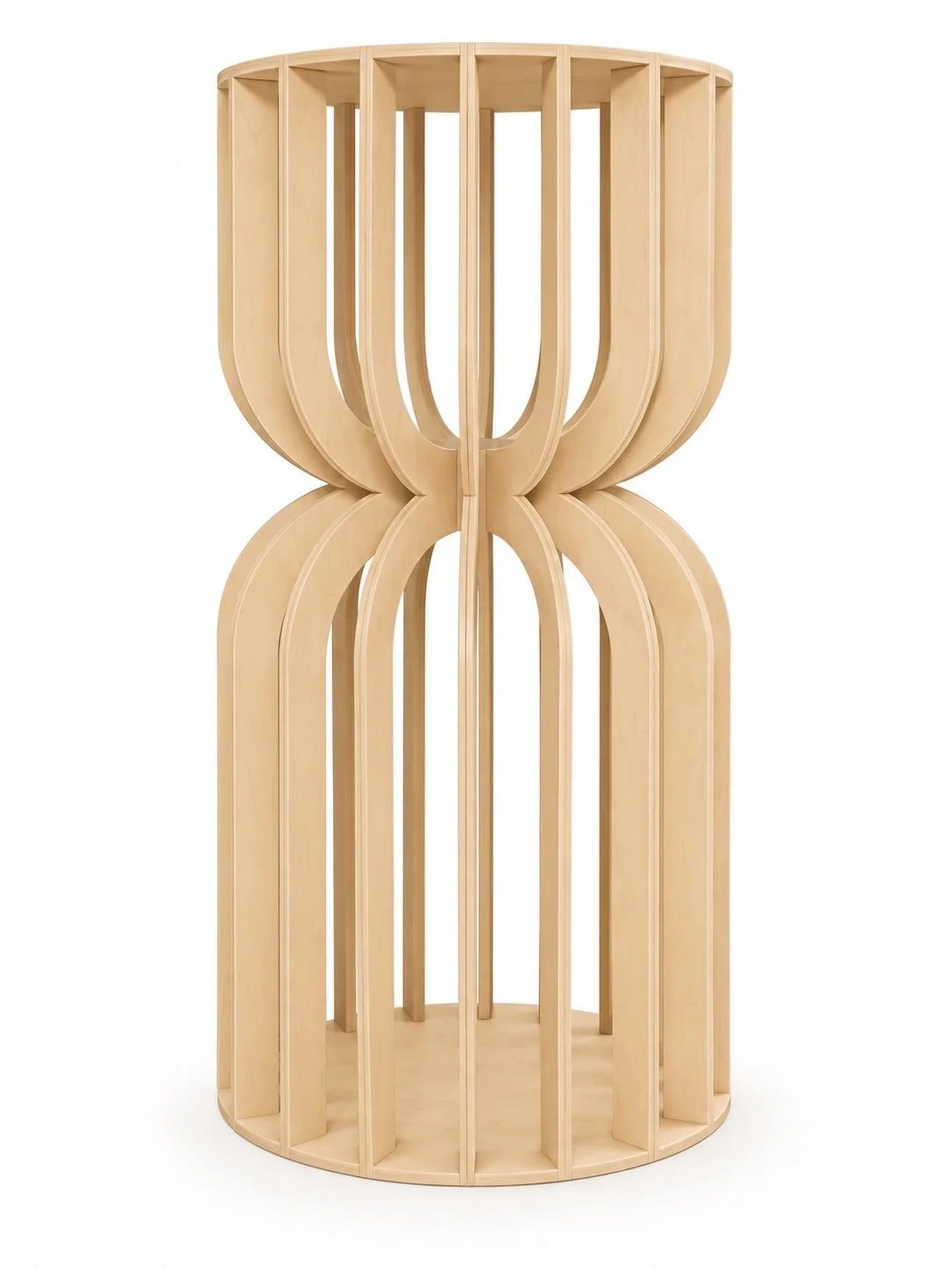 Hourglass Ribbed Display Pedestal