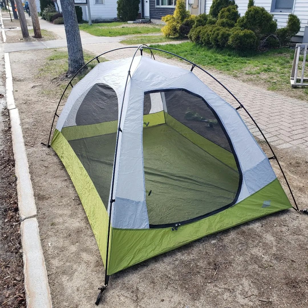 EMS Shanty 2 Tent *with patched mesh hole*:
2 person. Fly + tent,
$78