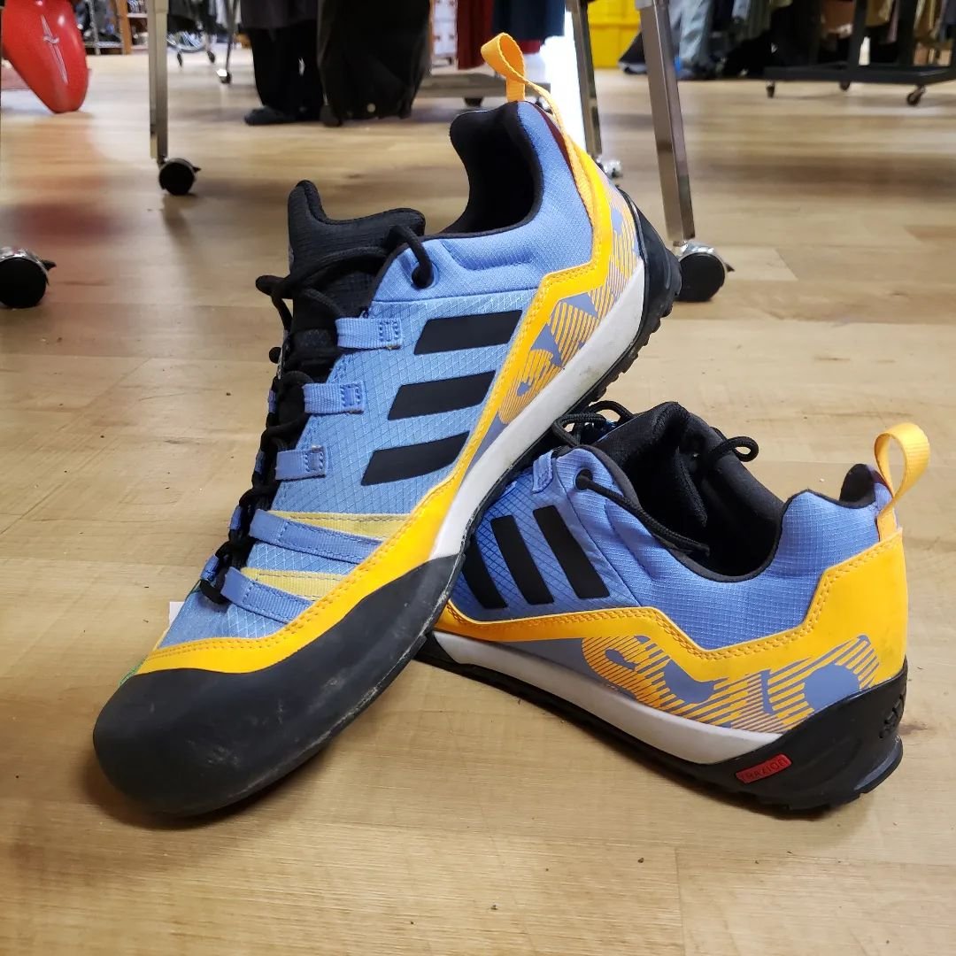 We've got some great shoes on stock right now!

Adidas Terrex Swift Approach Shoe
Men's 13
$48

Salomon Speed Cross 4
Men's 8.5
$68

Altra Mont Blanc Runner
Men's 9.5
$94

Hoka Challenger ATR 7
Men's 12
$59