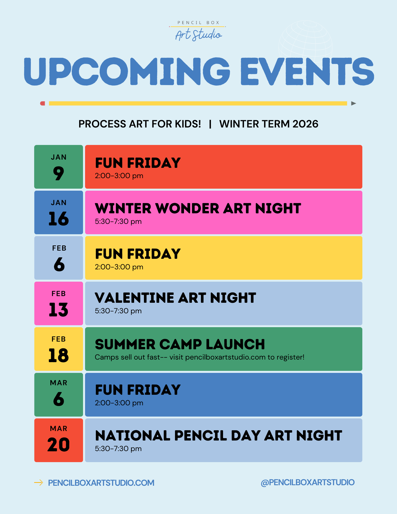 Schedule of Upcoming Events