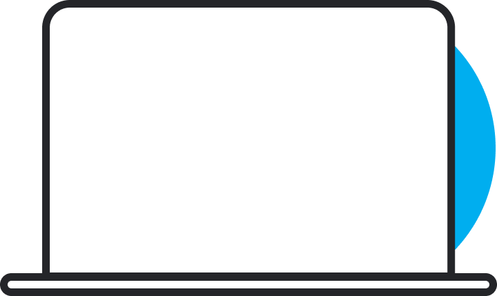 Laptop with a blue bubble seen to the right side housing the four new ideals OnlyFans is based on