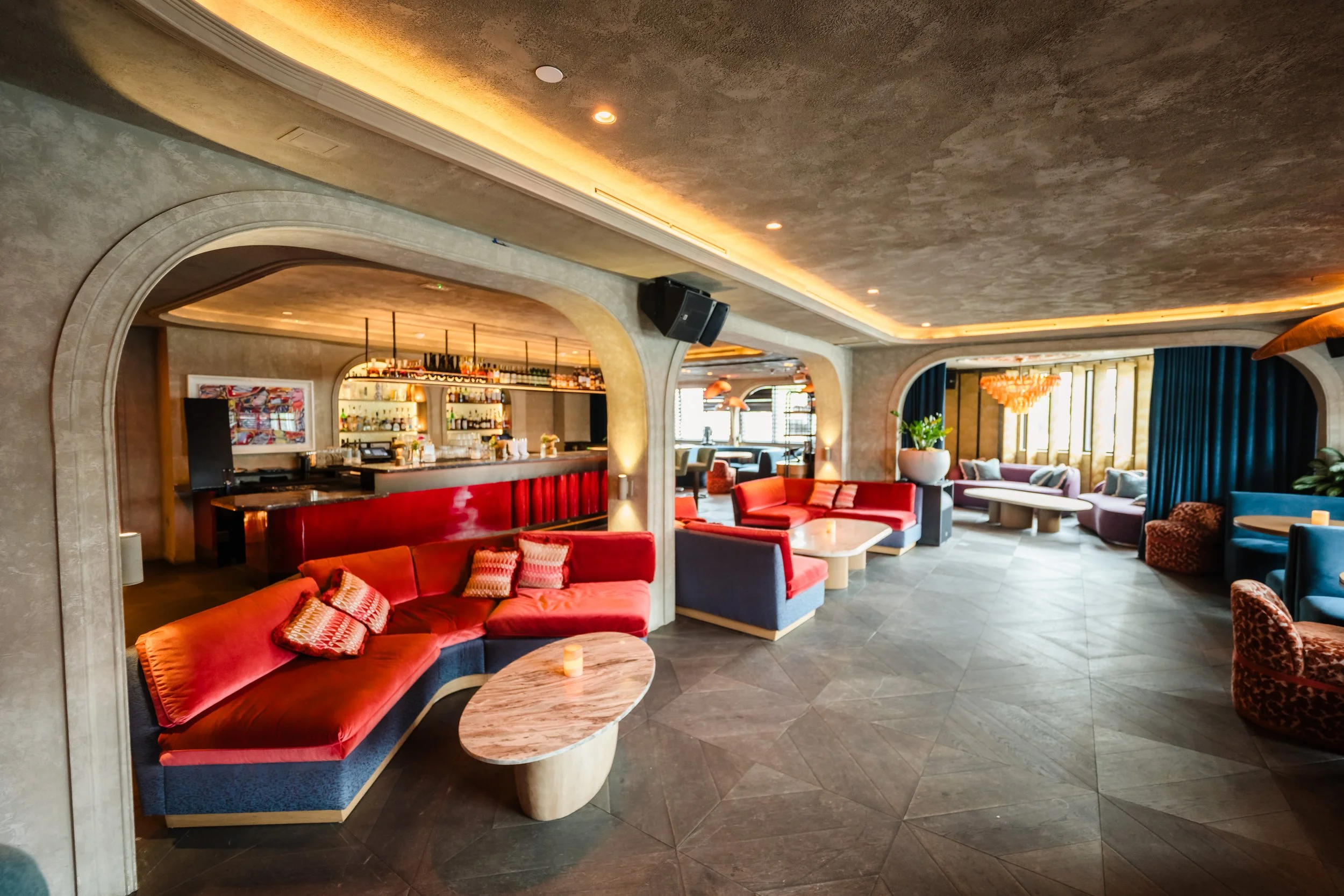 Interior of Harbour Club in Miami Beach, photographed as the venue for Keren Eldad’s Gilt Free book launch celebration.