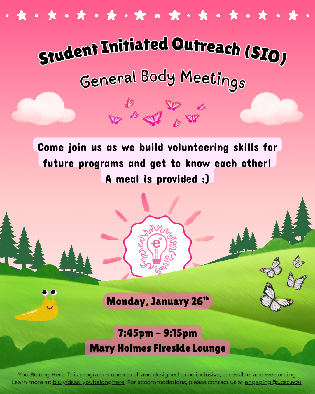 Monday, January 26th from 8pm-9pm at Mary Holmes Fireside Lounge (Cowell)