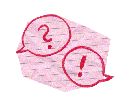 Speech bubbles exchanging questions and ideas