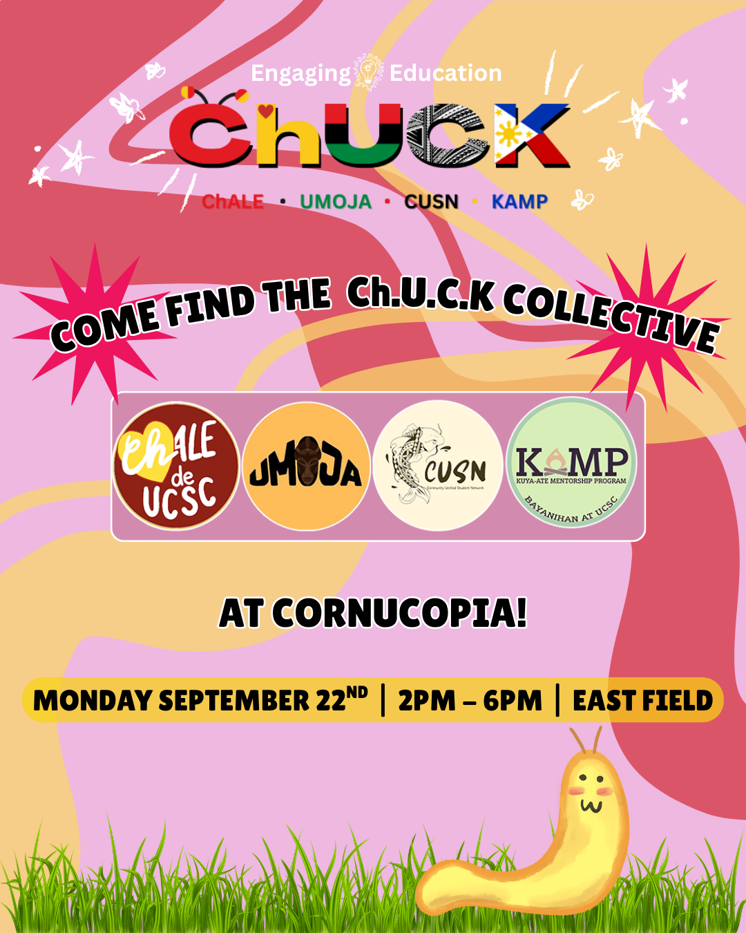 ChUCK at Cornucopoia on Monday September 22nd from 2pm to 6pm at East Field