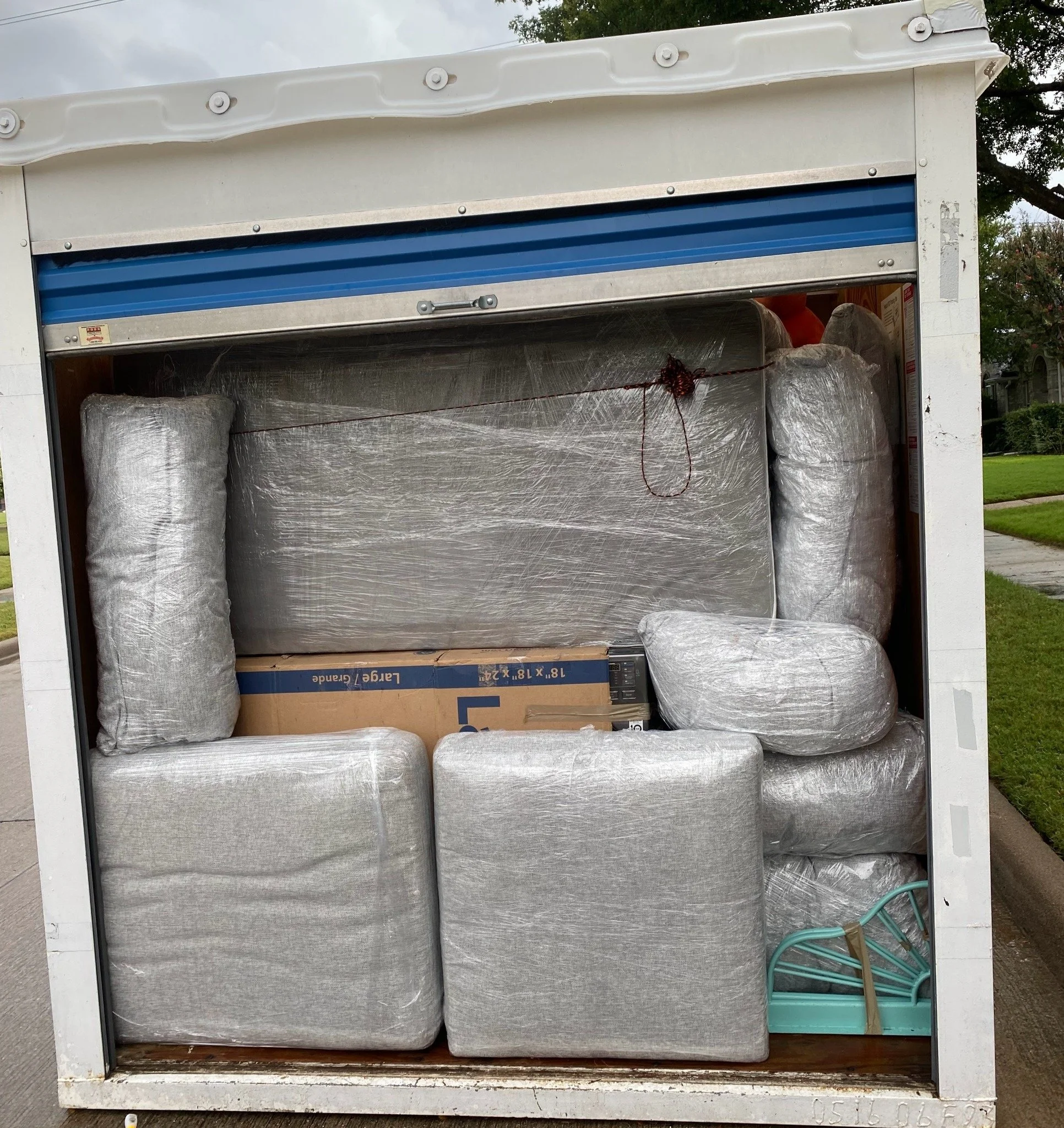 Unloading items from trailer into pod