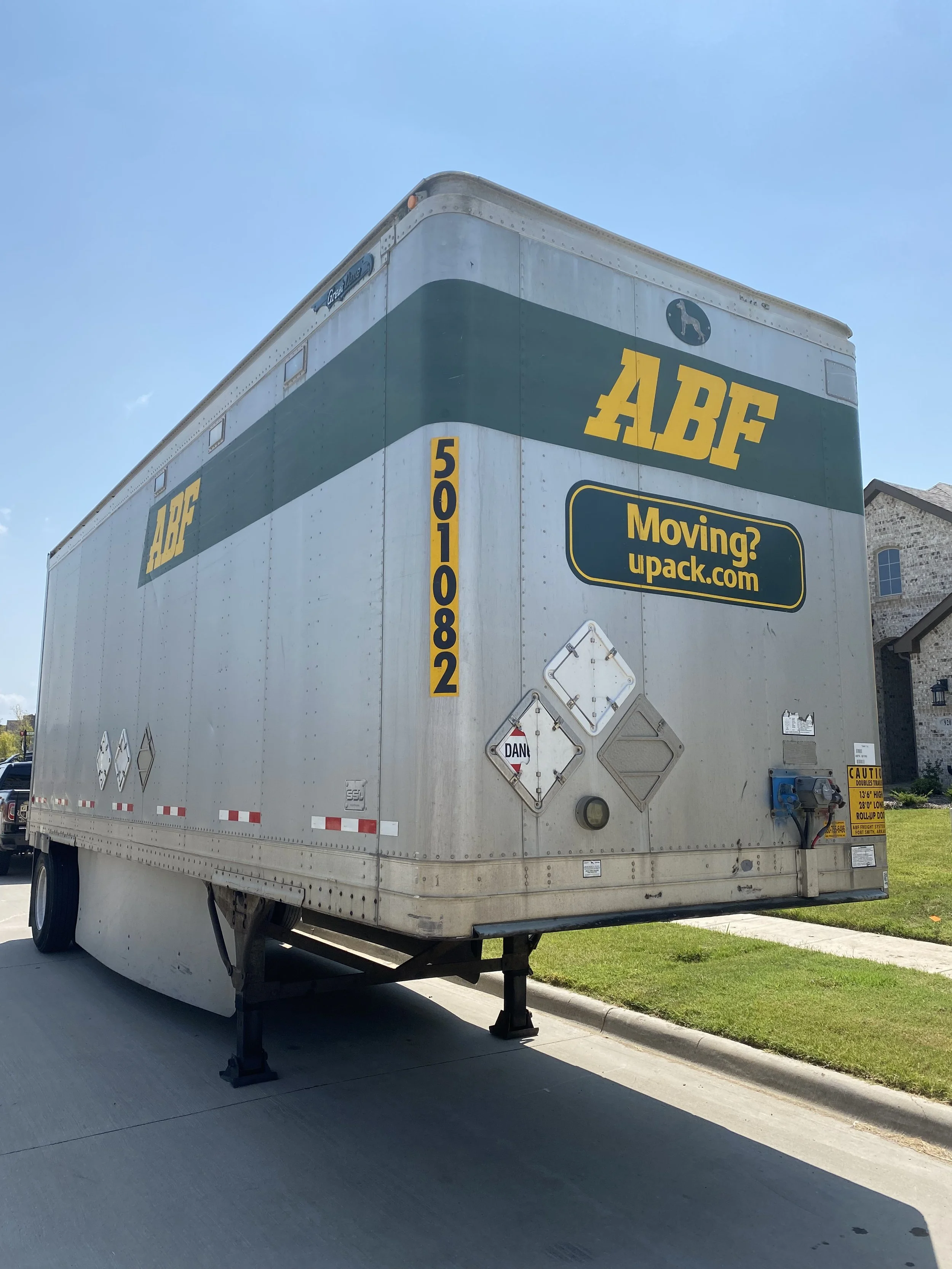 Unloading items from trailer into pod