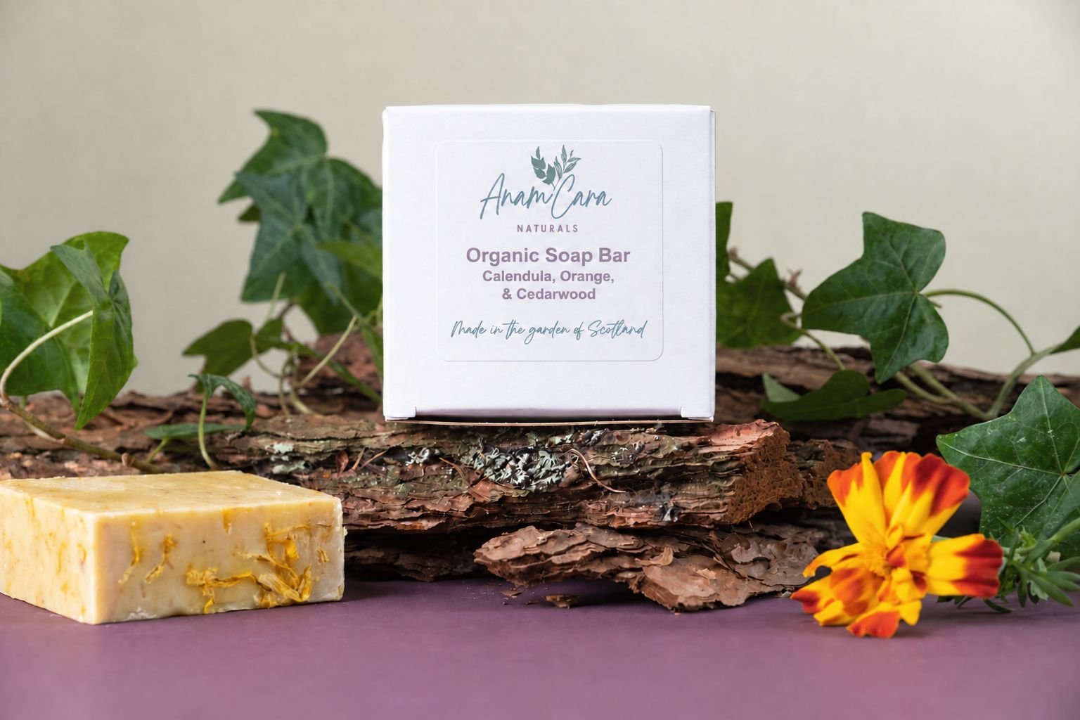 Organic Soap Bar - Calendula, Orange & Cedarwood