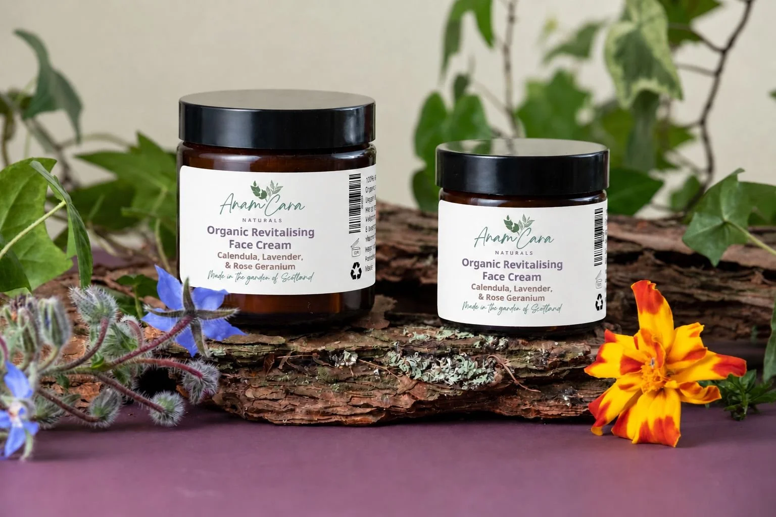 Calendula, Lavender & Rose Geranium Face Cream Jars.jpg
