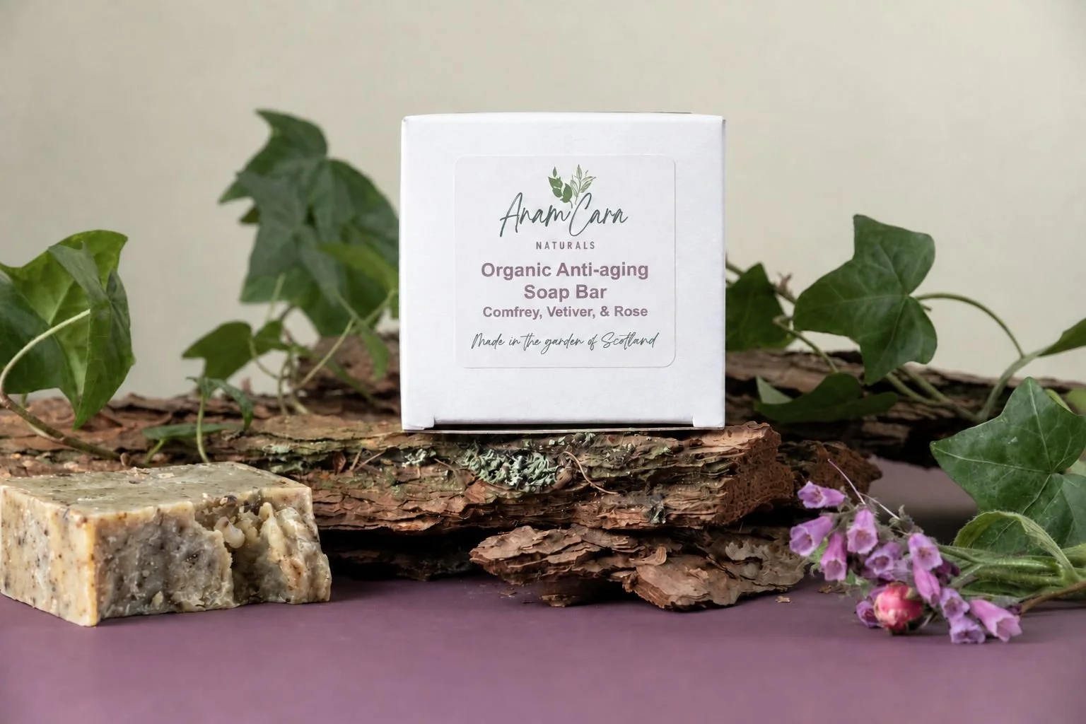 Organic Soap Bar - Comfrey, Vetiver, & Rose