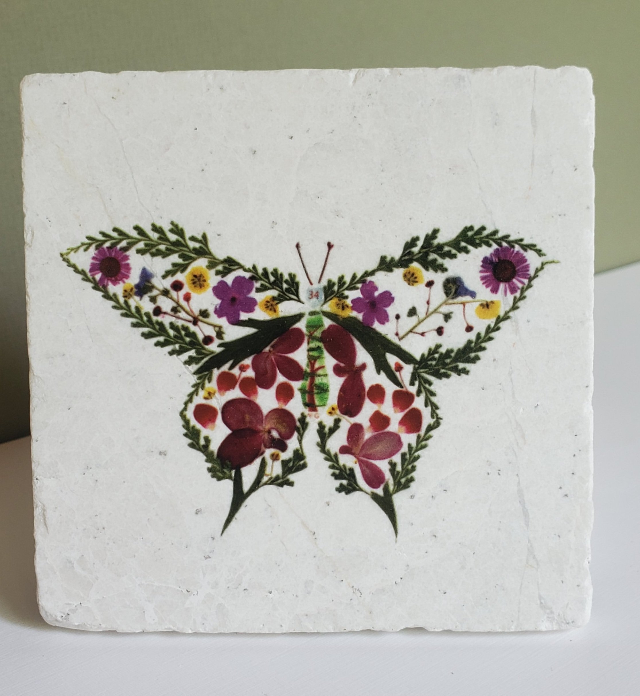 Shaker butterfly marble coaster.jpg
