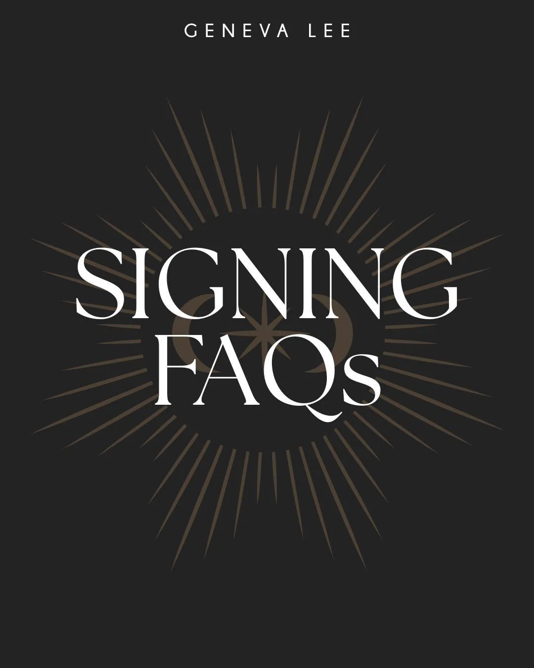 I've been getting a lot of questions about my signing policies, so I have cobbled the answers into a semi-coherent infogram. If you have other questions, drop them in the comments and I will attempt to answer them in a timely manner.