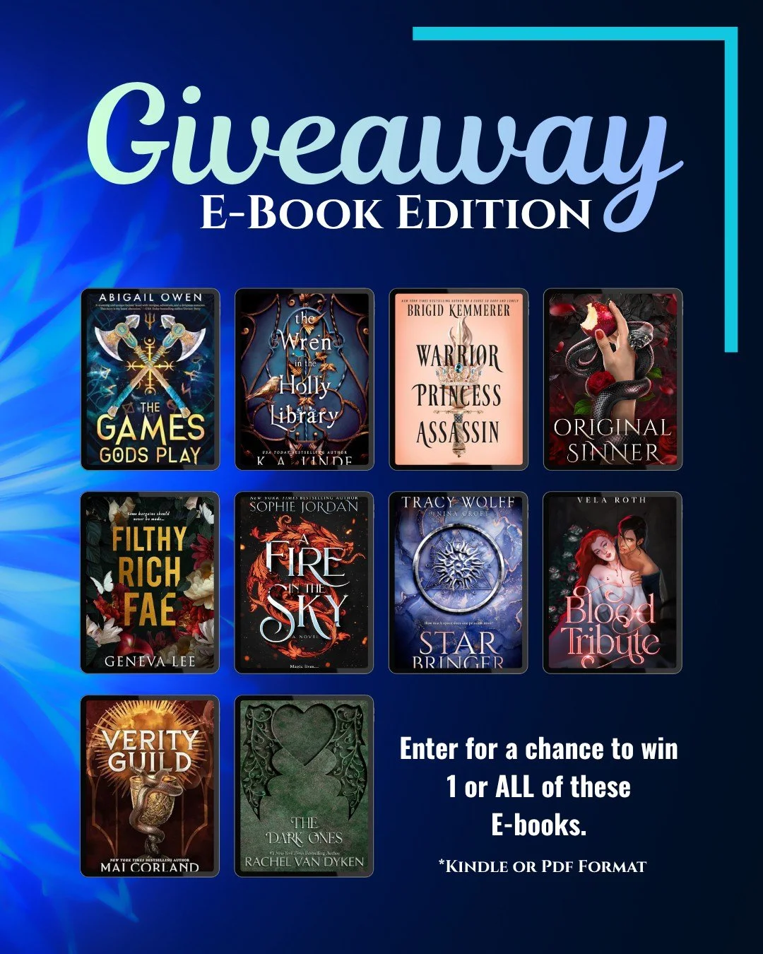 Calling all Romantasy Readers! 

Who loves a morally grey love interest? How about ten of them?! I&rsquo;ve teamed up with fellow romantasy authors to bring you an ebook giveaway you won&rsquo;t want to miss .

🎁 20 winners will each receive 1 ebook