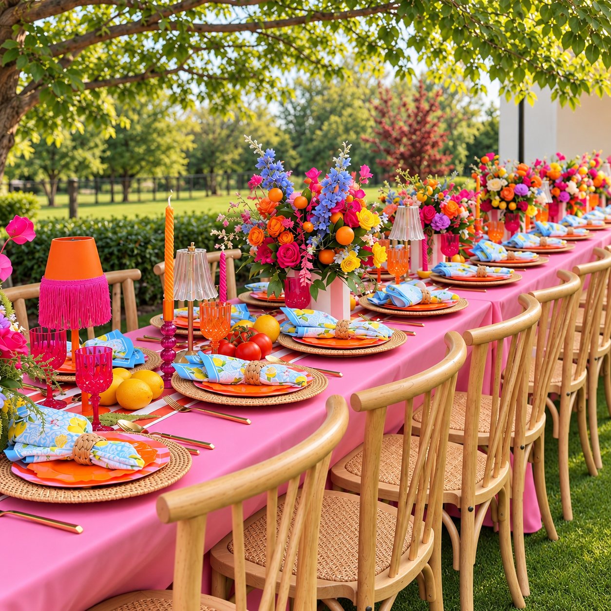 Vibrant Citrus Garden Party Table.png