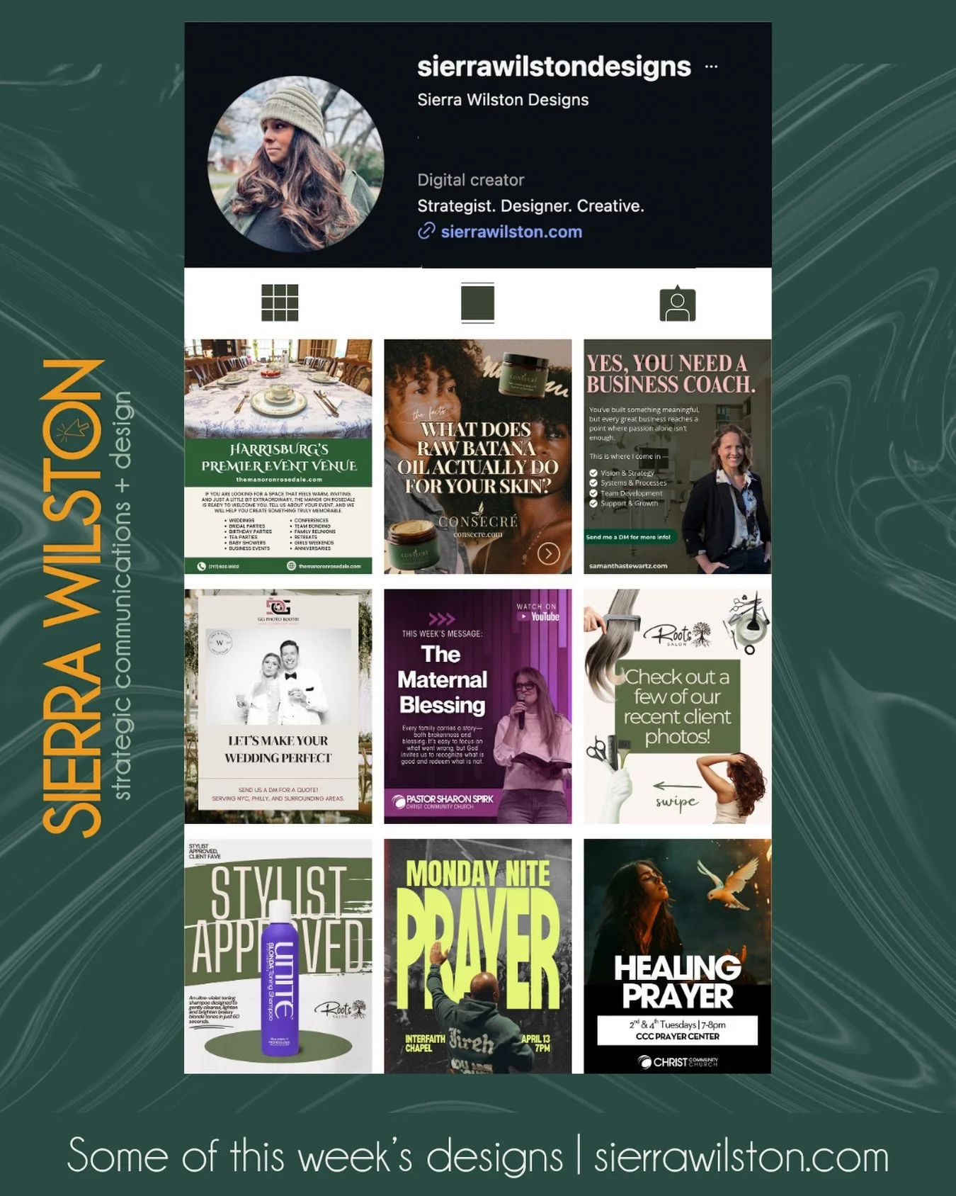 This past week&rsquo;s work included graphics for some amazing clients &mdash; Christ Community Church, Consecre, The Manor on Rosedale, and Samantha Stewartz. 

Every project is different and that&rsquo;s legit one of my favorite things about this w