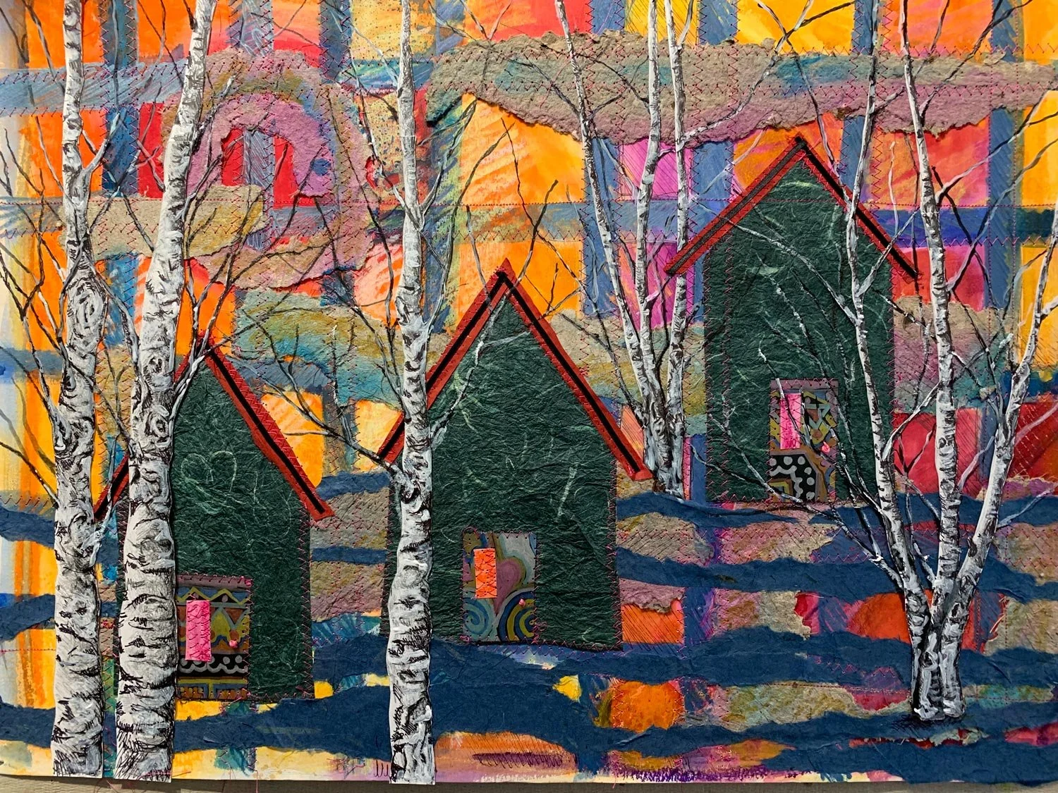 Houses in a Grove of Birch — Print