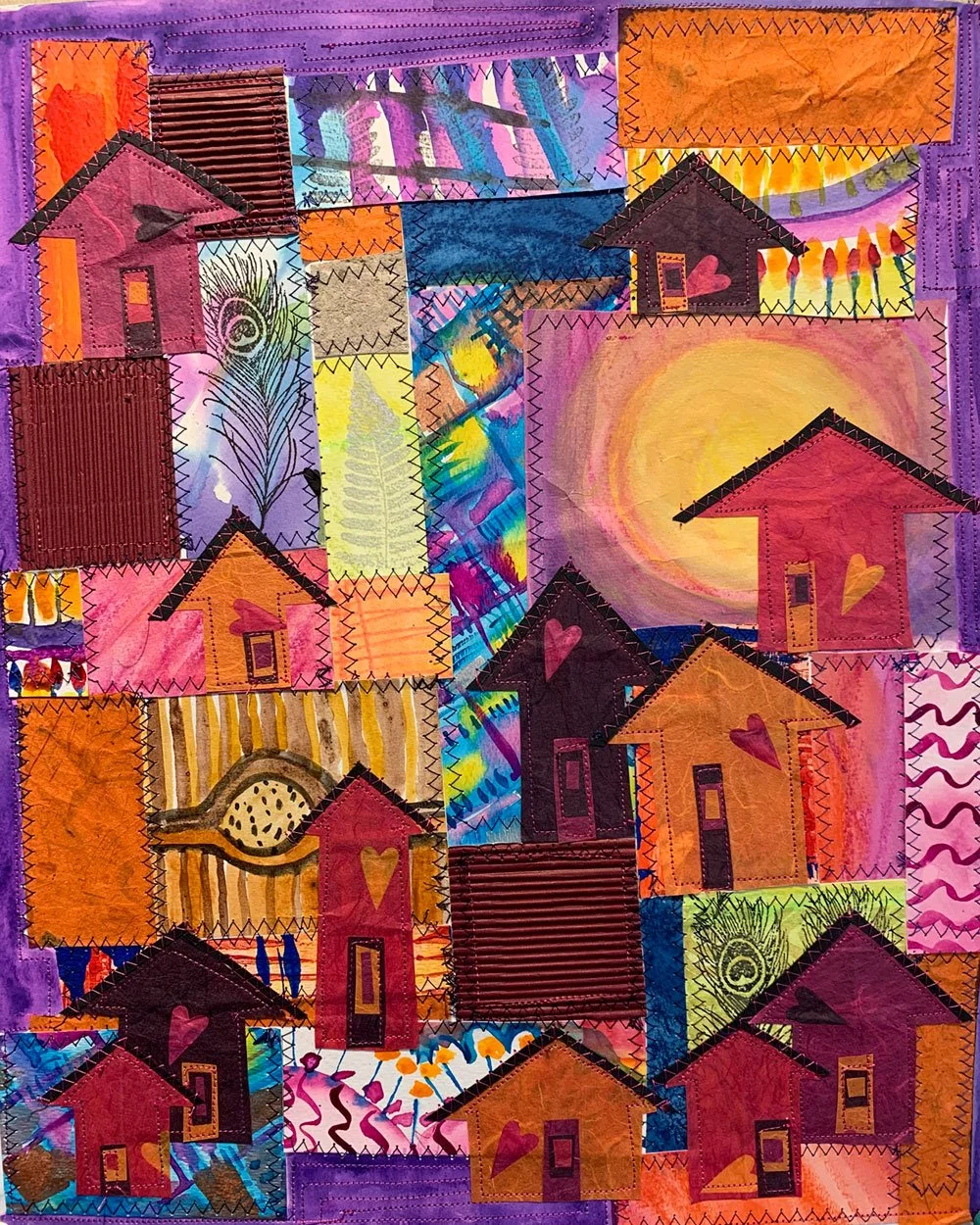 Quilting My Home, Original Mixed Media, Barbara H Greenwood