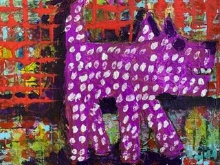 Lost in the City, Original Acrylic Painting, Barbara H Greenwood