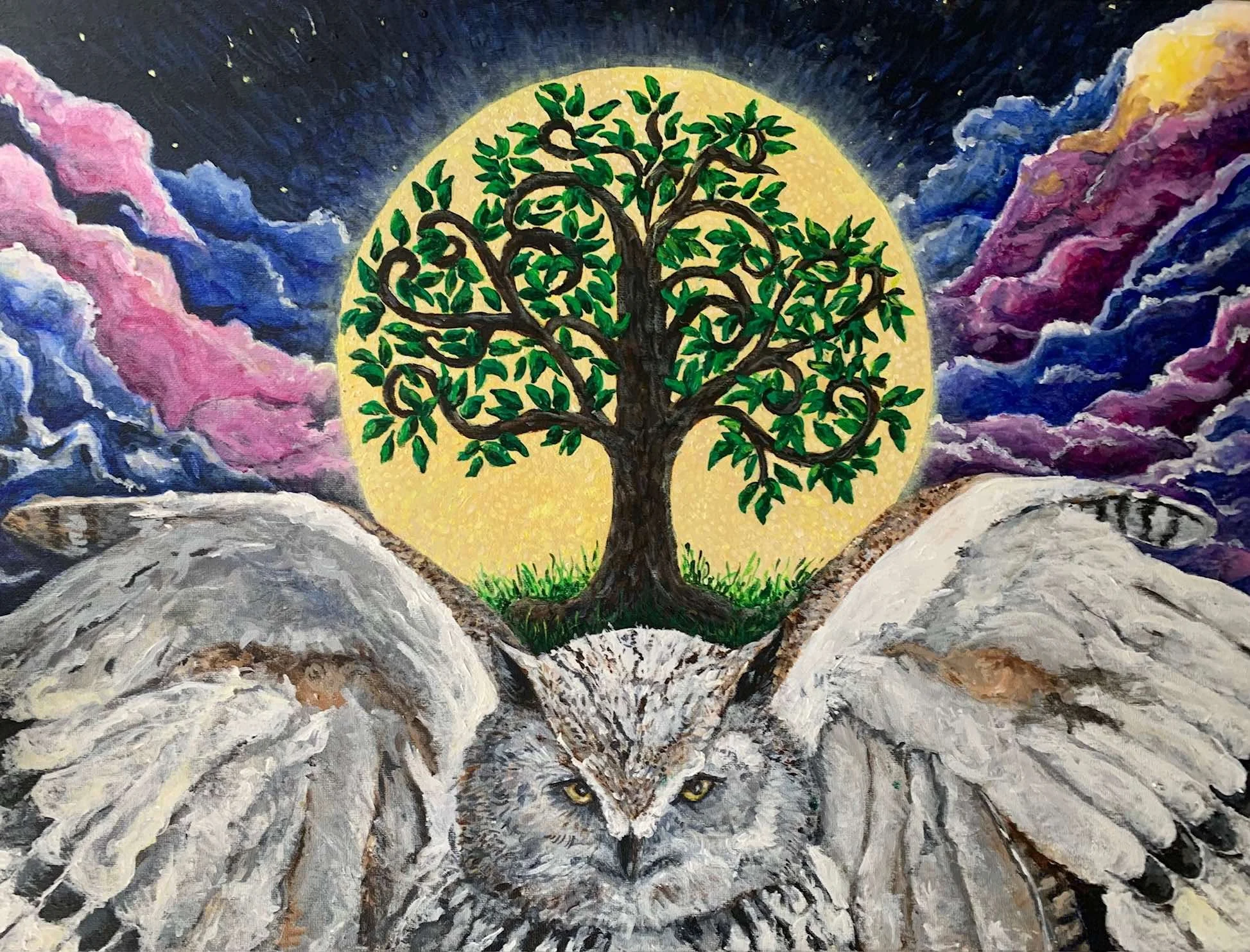 Reaching for the Sky, Original Acrylic Painting, Barbara H Greenwood