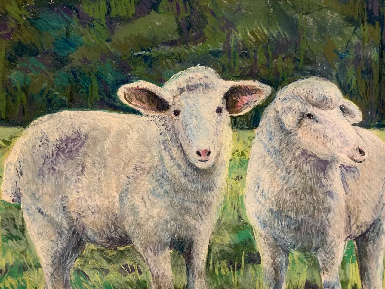 Lambing Season, Original Pastel Drawing, Barbara H Greenwood