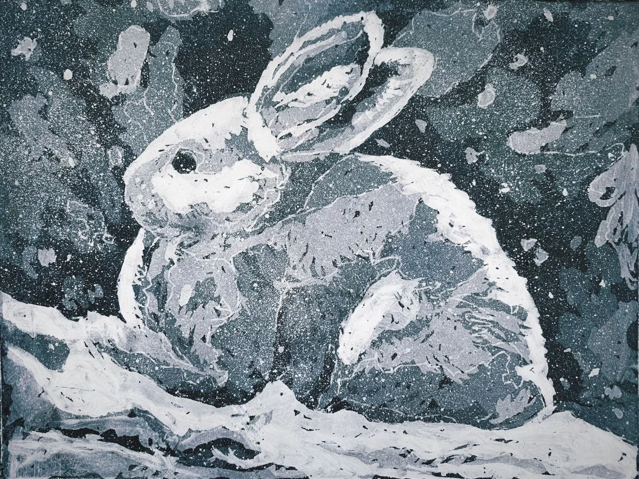 Snowy Day, Original Aquatint Print, Barbara H Greenwood