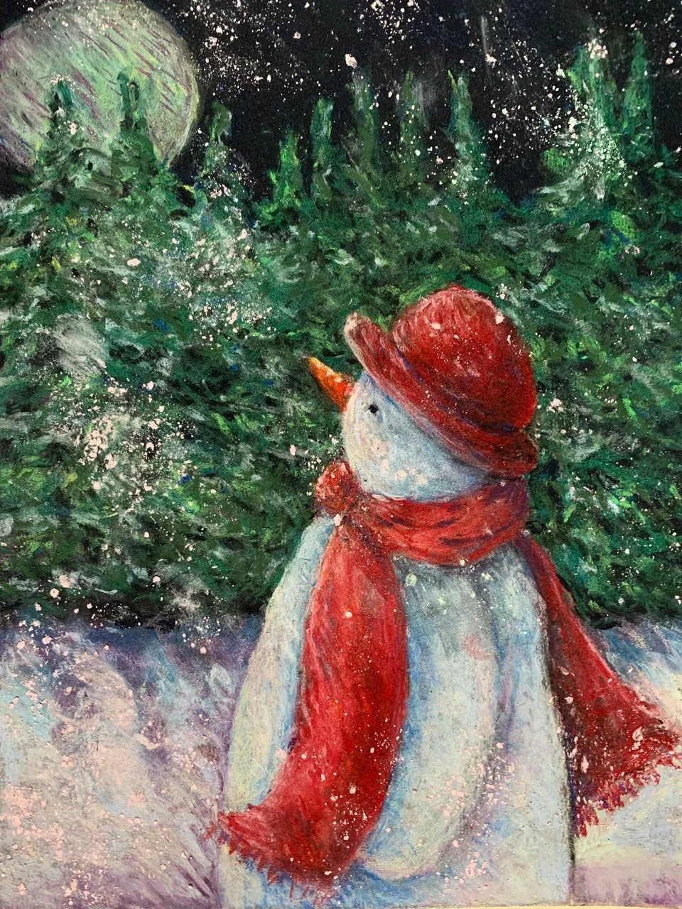 Peace on Earth, Pastel Drawing, Holiday, Barbara H Greenwood