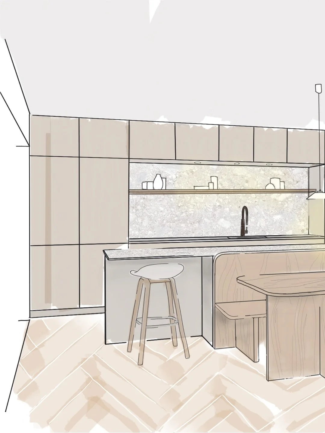 Conception d'une cuisine 100% personnalis&eacute;e selon les besoins, les d&eacute;sirs mais aussi le mode de vie des futurs occupants! 

Ce projet est actuellement en construction, j&rsquo;ai h&acirc;te de pouvoir vous montrer la suite...  
✨Suivez 