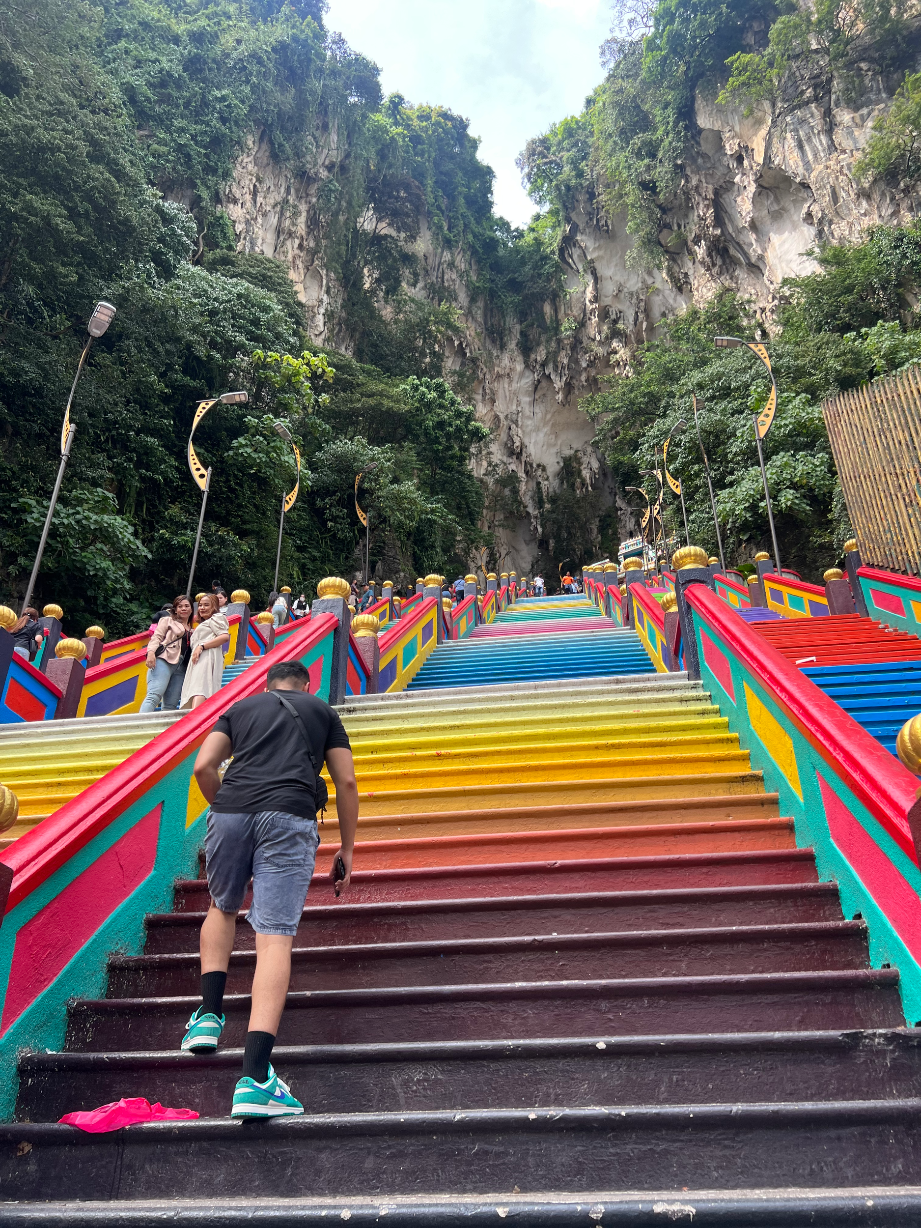 Woky walking up the rainbow road 