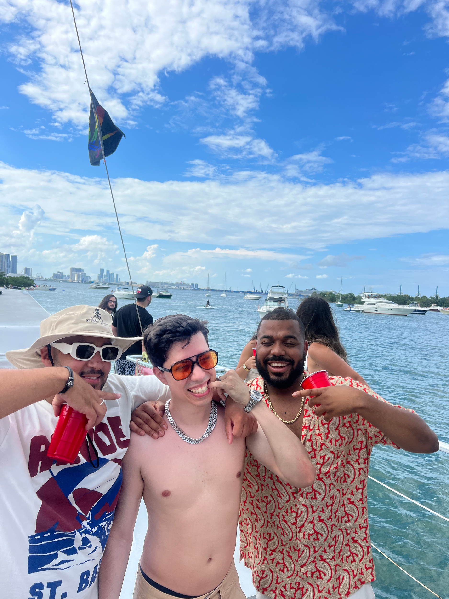 Artie flexin on a boat with gang