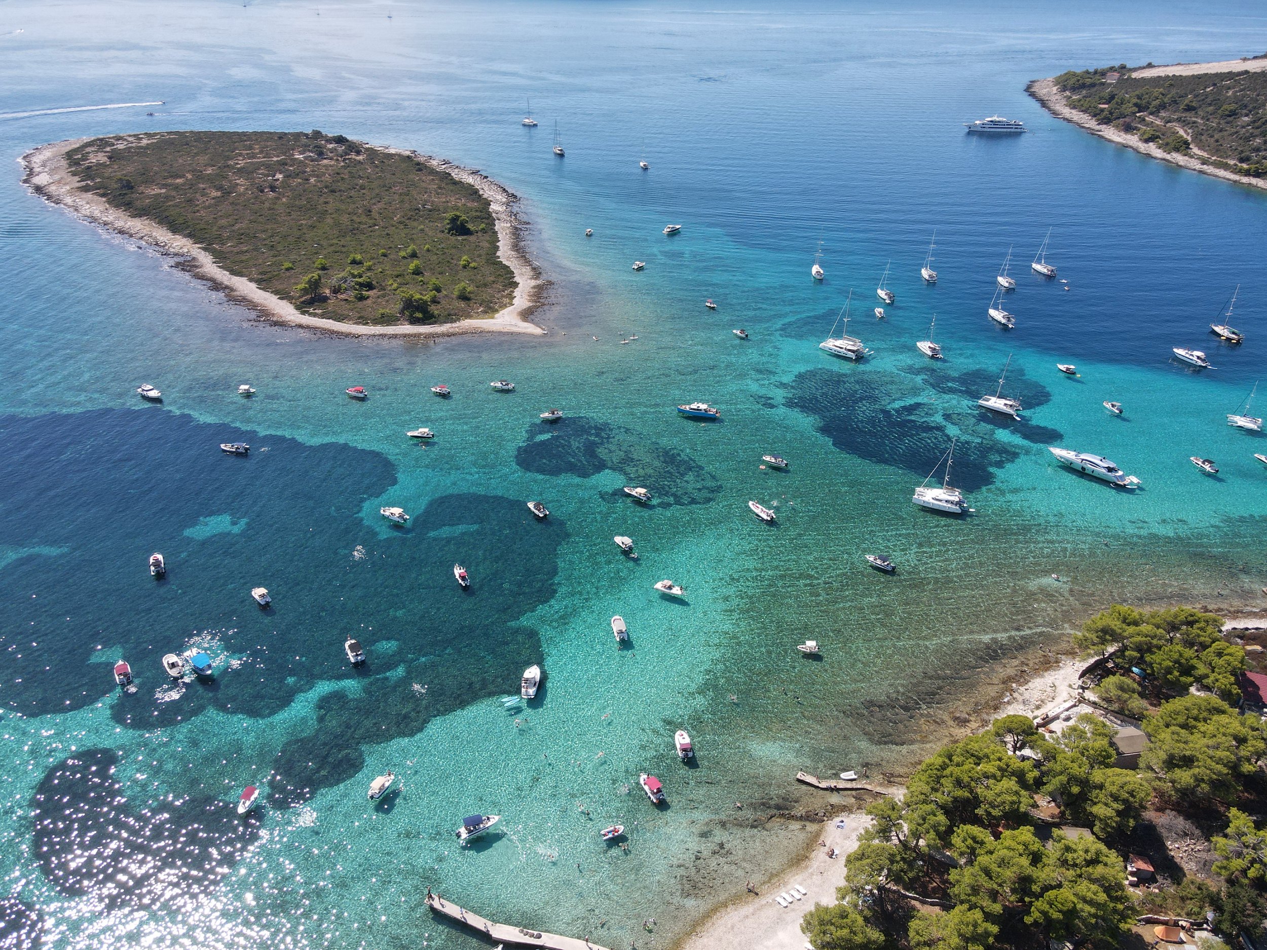 aerial shots of blue lagoon