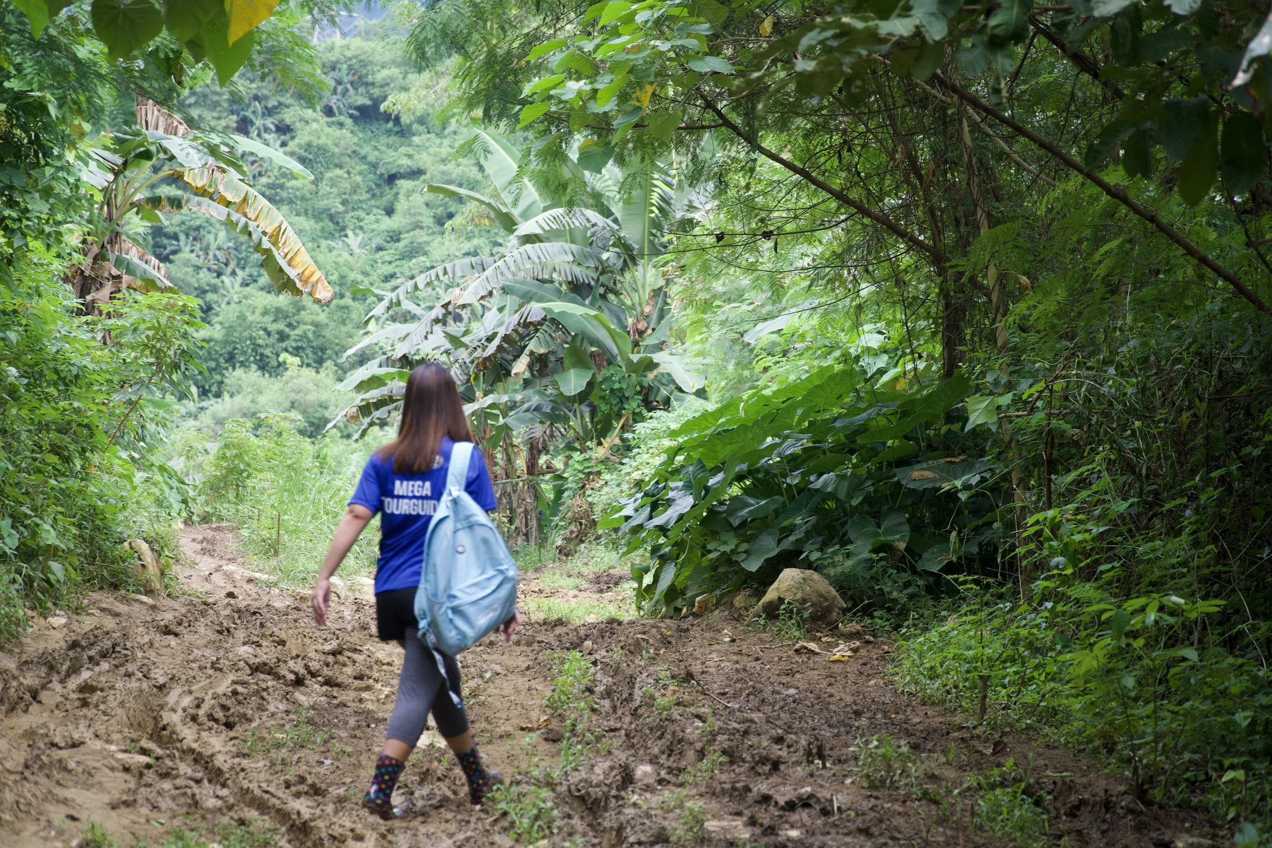 no bug spray a school bag & rain boots. she barley broke a sweat 