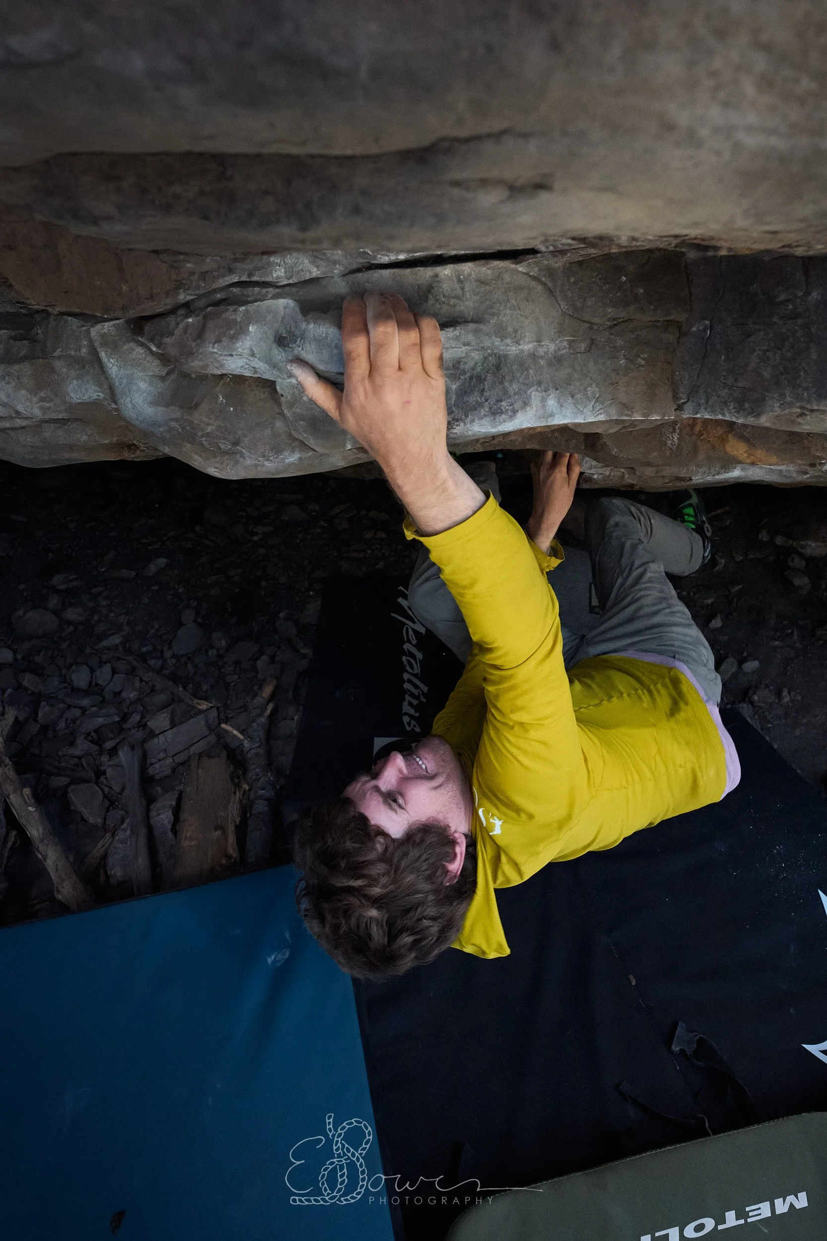  THE TIPPING POINT  
 Shot in the Ortega Mountains, NM | July 2025  
16 mm | f/5.6 | 1/500 s | ISO 8000
  bouldering., 