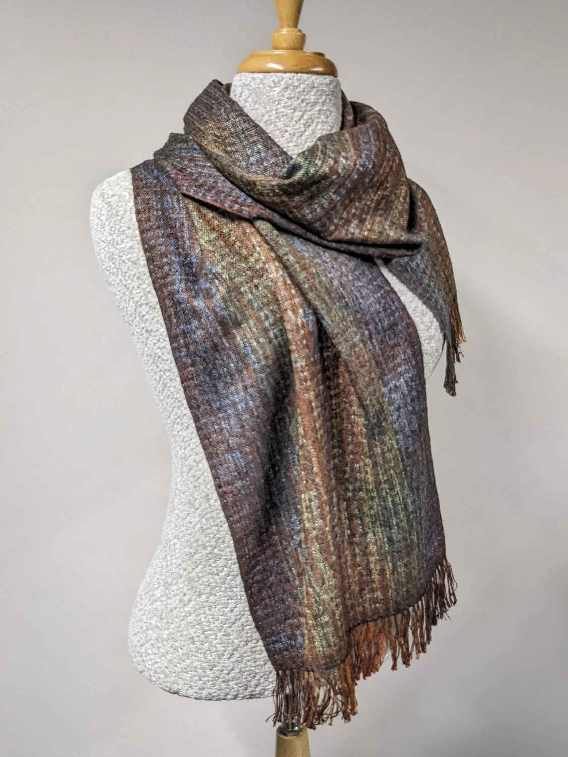 COMPLEMENTS SHIBORI SCARF, 13.5 x 70 inches + fringe, SOLD