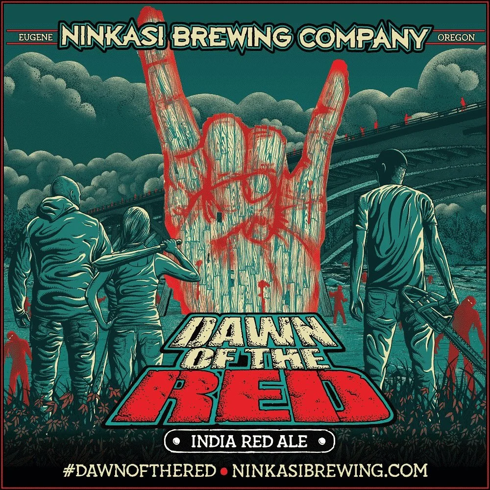 🎸 Flashback to the Dawn of the Red. When Ninkasi Brewing was all riffs, rebellion, and good beer.
We had an absolute blast creating the art for this flagship beer alongside the insanely talented Neal Williams &mdash; channeling that zombie-apocalyps