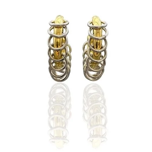 Mixed Metal Hoop Earrings
