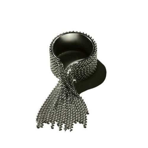 ball chain tassel ring - gold or silver