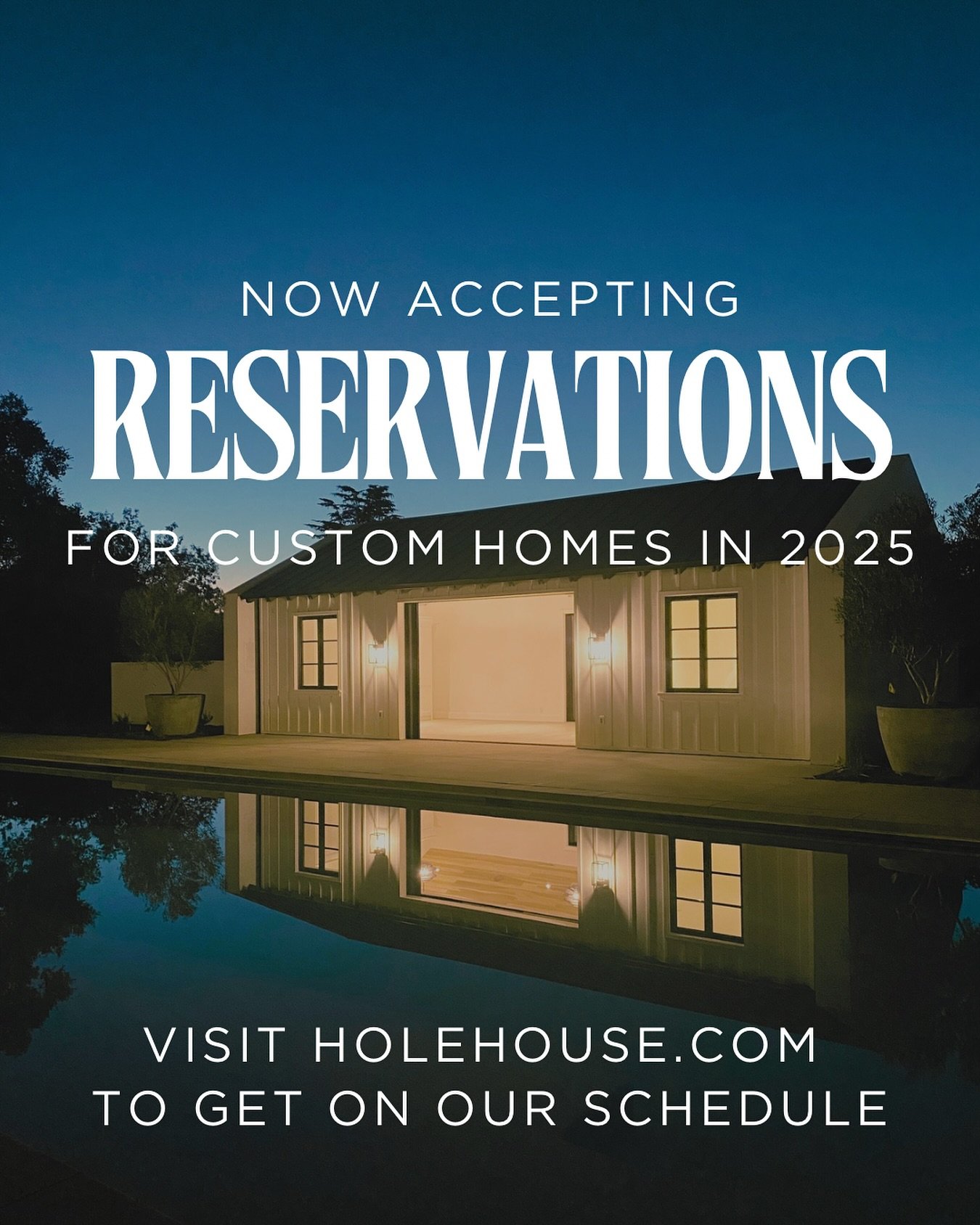 Our team has a limited number of spots on the schedule to start a custom home project in 2025. We also take on a small number of remodels, ADUs, and estate management clients each year. 

Visit our website to reach out with any questions and to get a