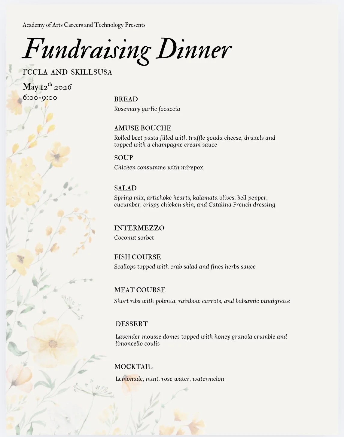 AACT CTSO Fundraising Dinner 