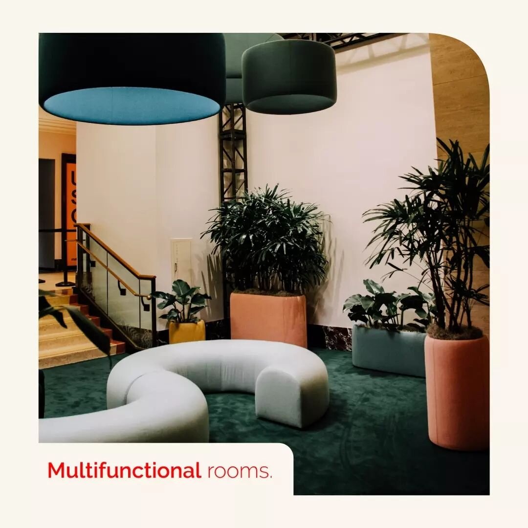 2023 will be all about multifunctional rooms! With businesses optimising their space for comfortable and efficient remote working, architecture is adapting to make the most of every room and corner. Open working spaces and multifunctional rooms are t